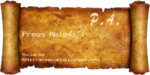 Press Abigél névjegykártya